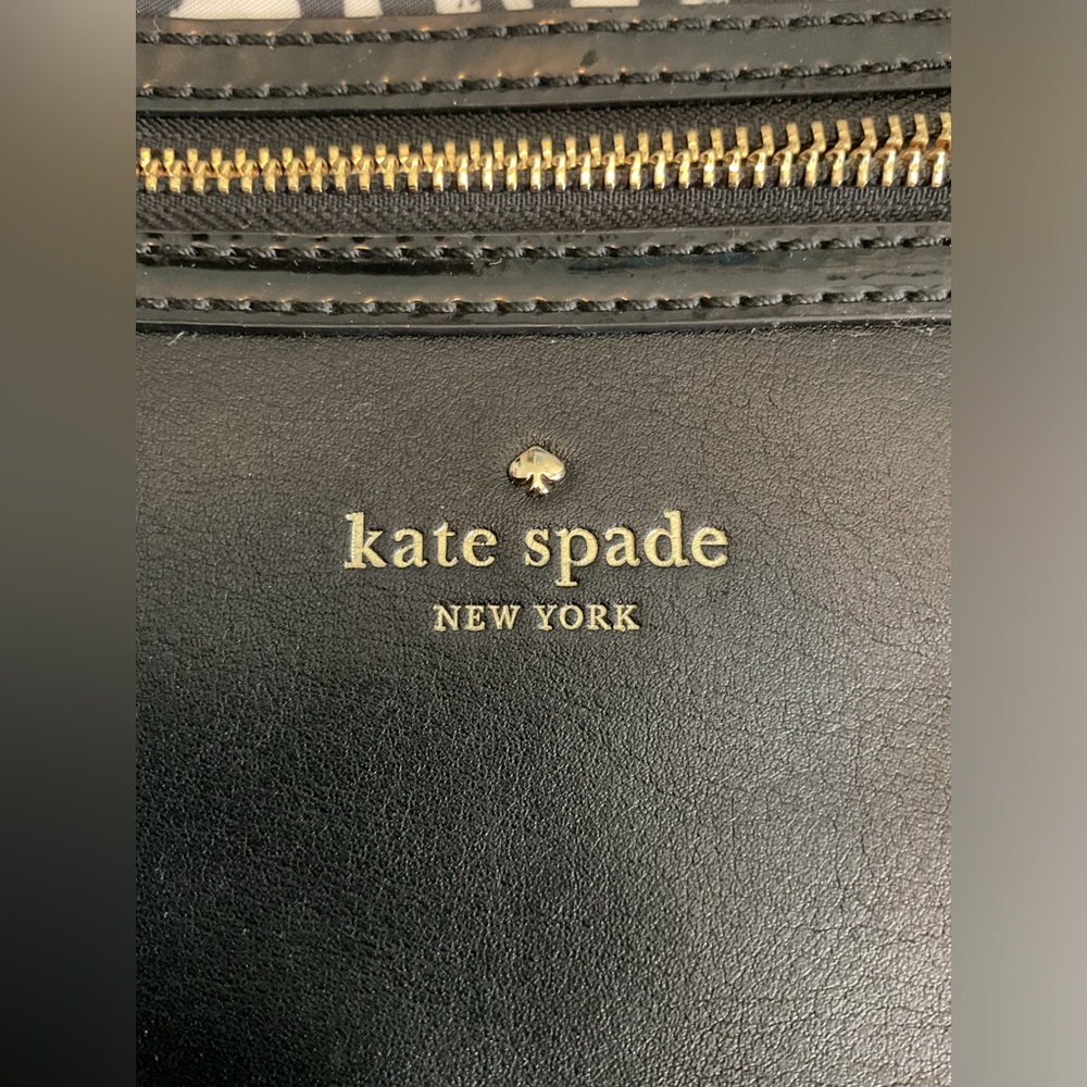Kate Spade Black Leather and nylon glasses patterned Shoulder Bag - Picture 4 of 5